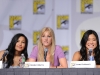 FOX FANFARE AT COMIC-CON 2010: (L-R) GLEE cast members  Naya Rivera, Brittany Morris and Jenna Ushkowitz during the GLEE panel session on Sunday, July 25, at the FOX FANFARE AT COMIC-CON 2010 in San Diego, CA.