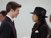 Battle of the bitches! Sebastian (Grant Gustin) and Santana (Naya Rivera) take on dueling cellos and each other for \'Smooth Criminal\'