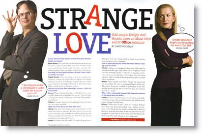 Dwight and Angela (Dwangela) in TV Guide