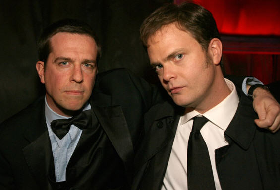 Rainn Wilson and Ed Helms at the Golden Globes