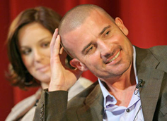 Sarah Wayne Callies (Sara) and Dominic Purcell (Lincoln) at the Prison Break panel at the Paley Festival
