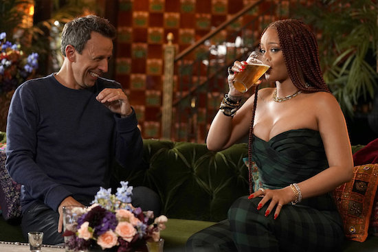 Rihanna Seth Meyers Day Drinking